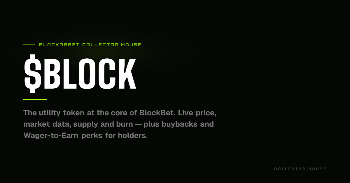 $BLOCK Token | Blockasset Collector House